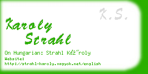 karoly strahl business card